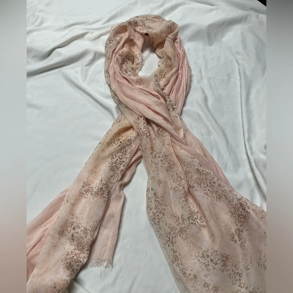 Collection Eighteen Baby Pink Brown Parisian Baroque Scarf‎